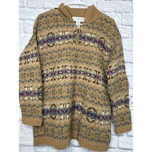 Jones New York Sport Hand Knit Wool-Silk Blend Quarter Zip Women's Sweater SZ S